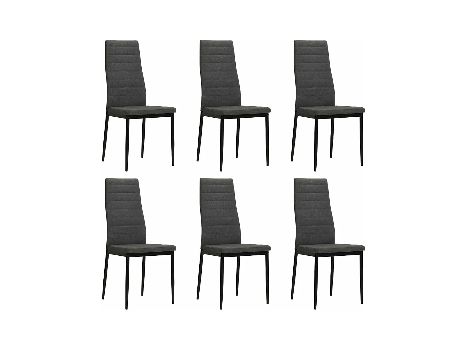 Chaises à manger Lot de 6 gris foncé tissu REO18511