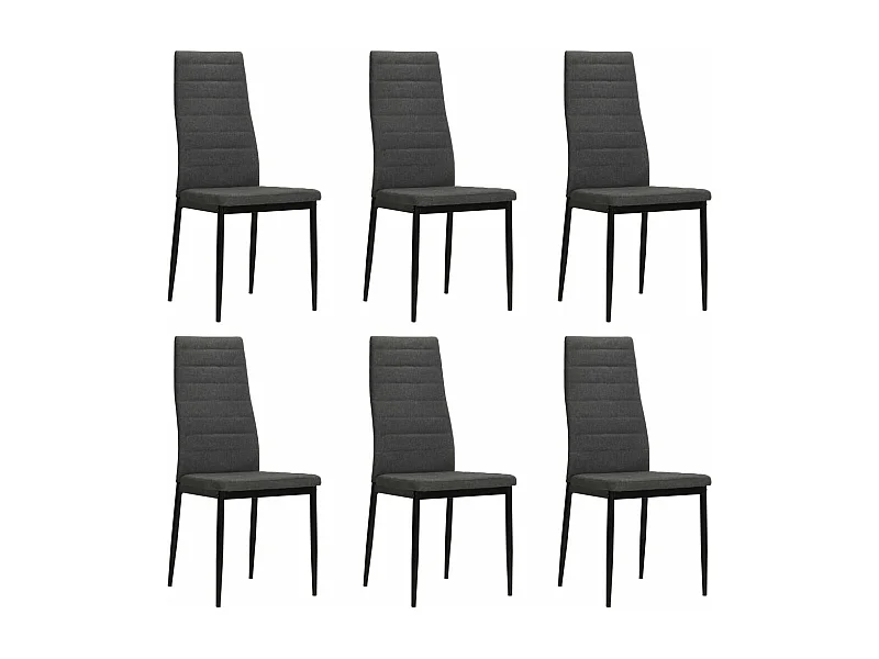 Chaises à manger Lot de 6 gris foncé tissu REO18511
