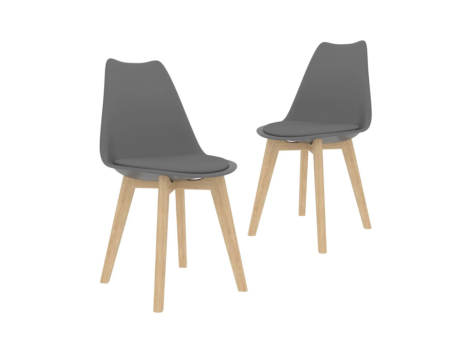 Chaises à manger Lot de 2 Gris Plastique REO90145
