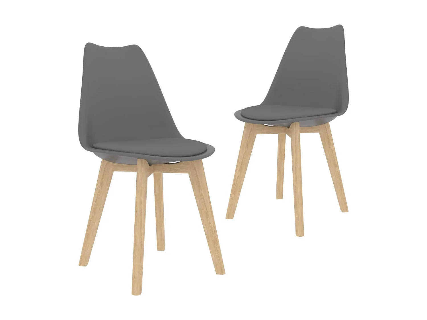 Chaises à manger Lot de 2 Gris Plastique REO90145