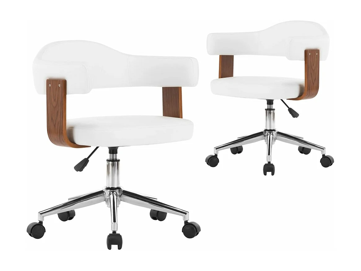 Chaises pivotantes à manger Lot de 2 bois courbé et similicuir REO43216