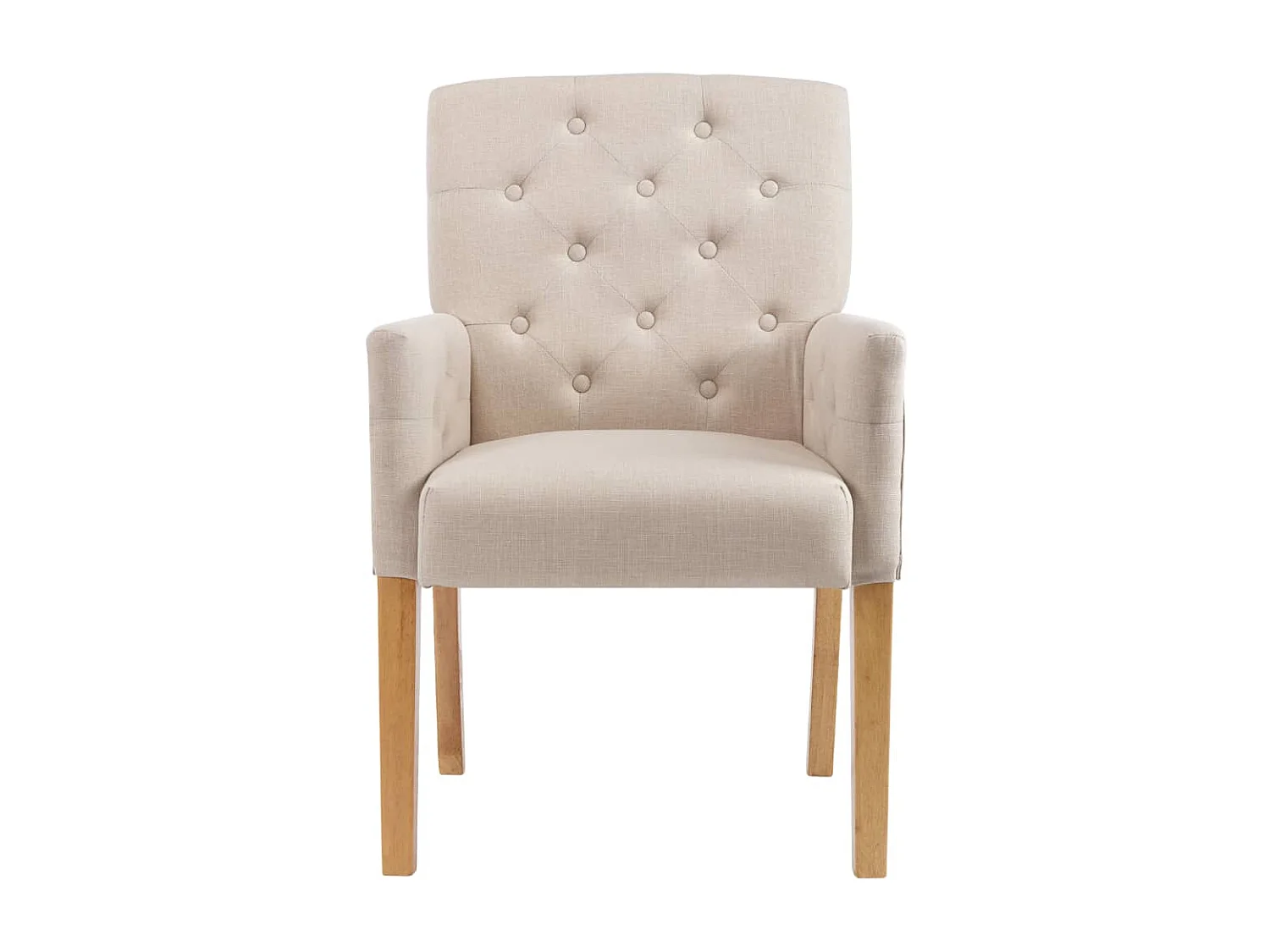 Eetkamerstoelen met armleuningen 6 st stof beige NL320627