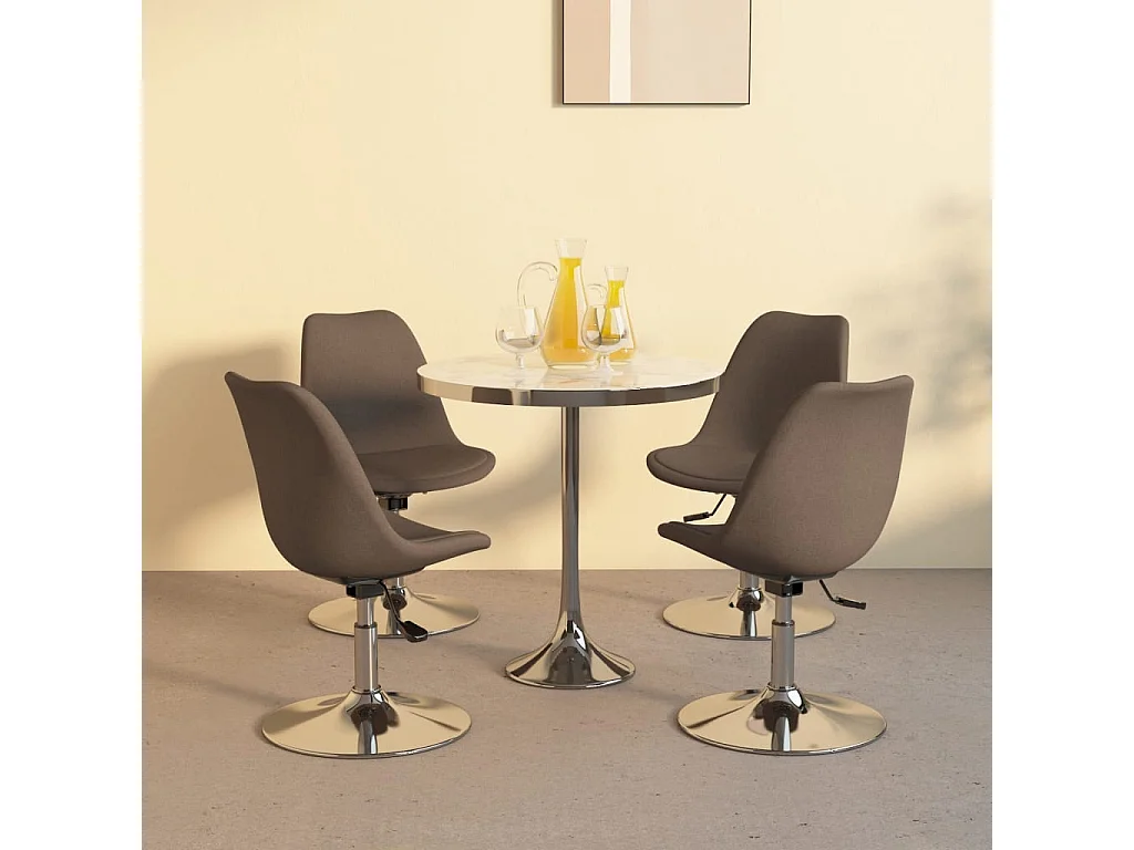 Chaises pivotantes à manger Lot de 4 taupe tissu REO84175