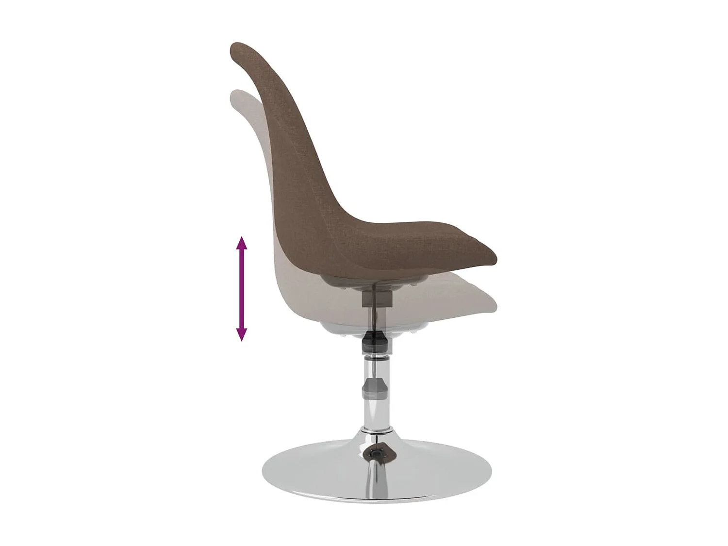 Chaises pivotantes à manger Lot de 4 taupe tissu REO84175