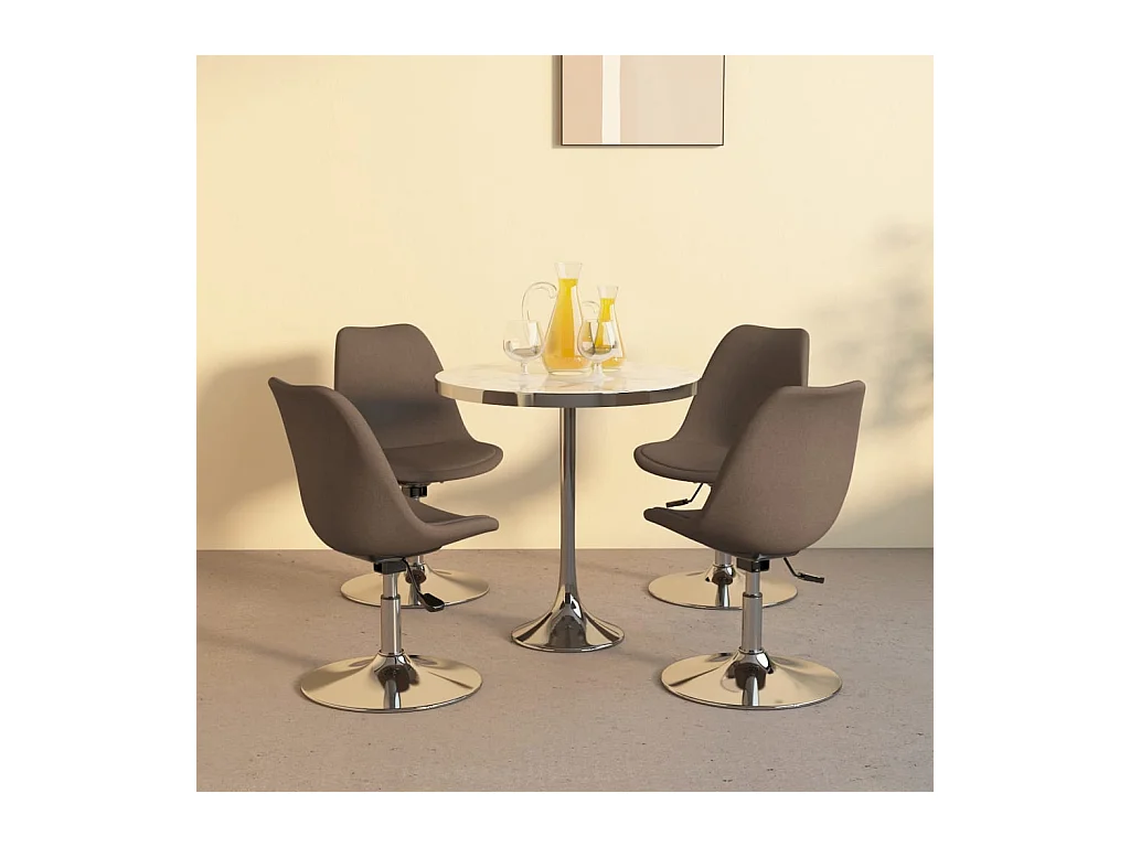 Eetkamerstoelen 4 st draaibaar stof taupe NL513980