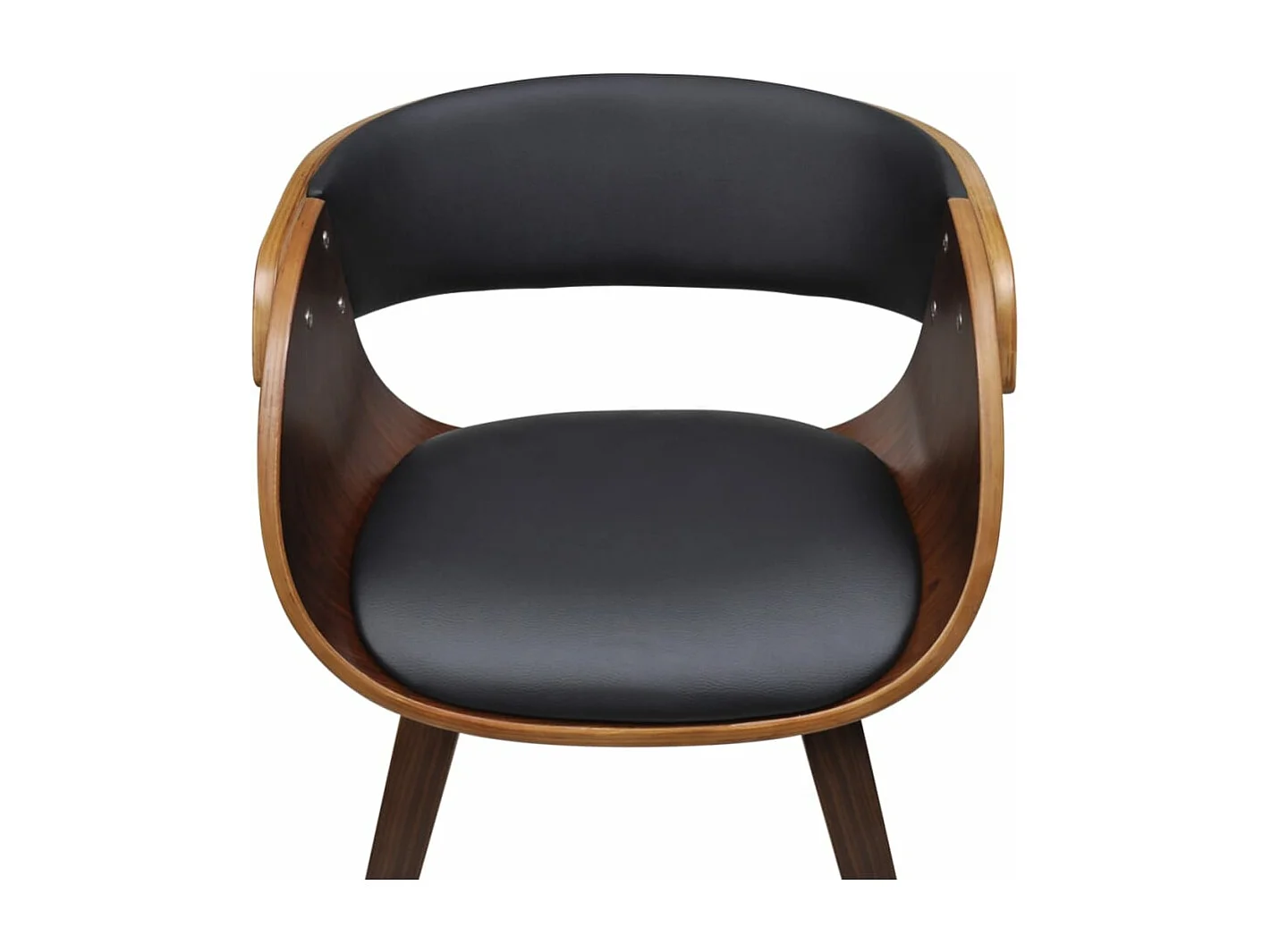 Silla de comedor de madera curvada y cuero sintético ES819365