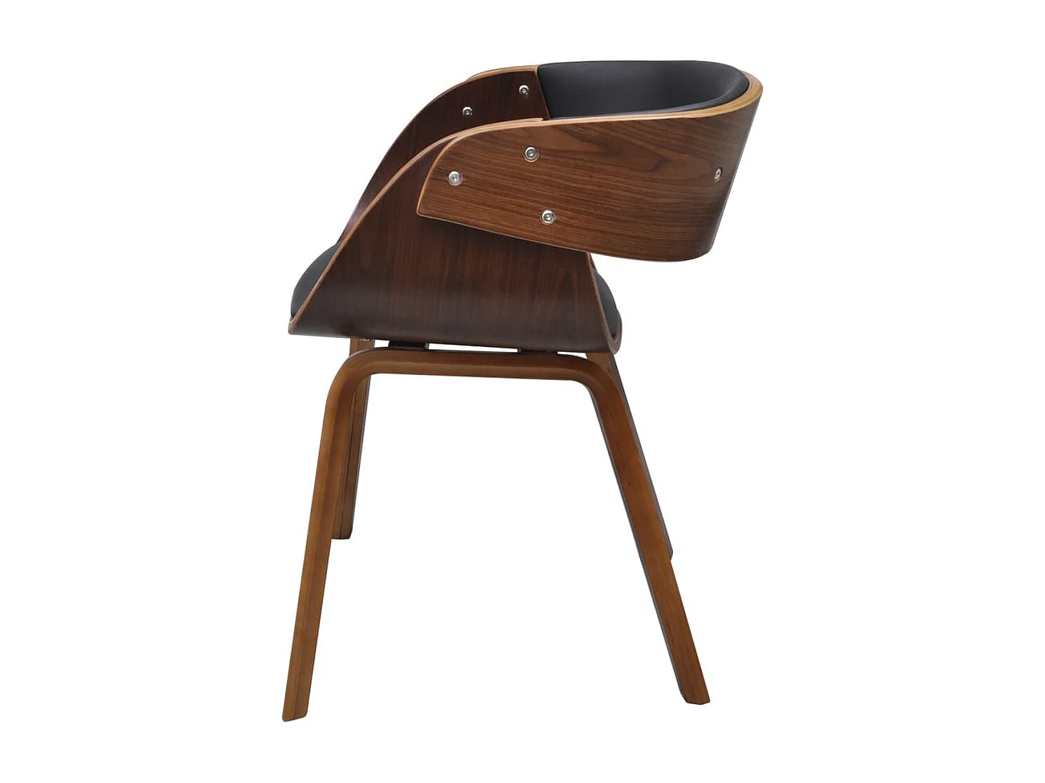 Silla de comedor de madera curvada y cuero sintético ES819365