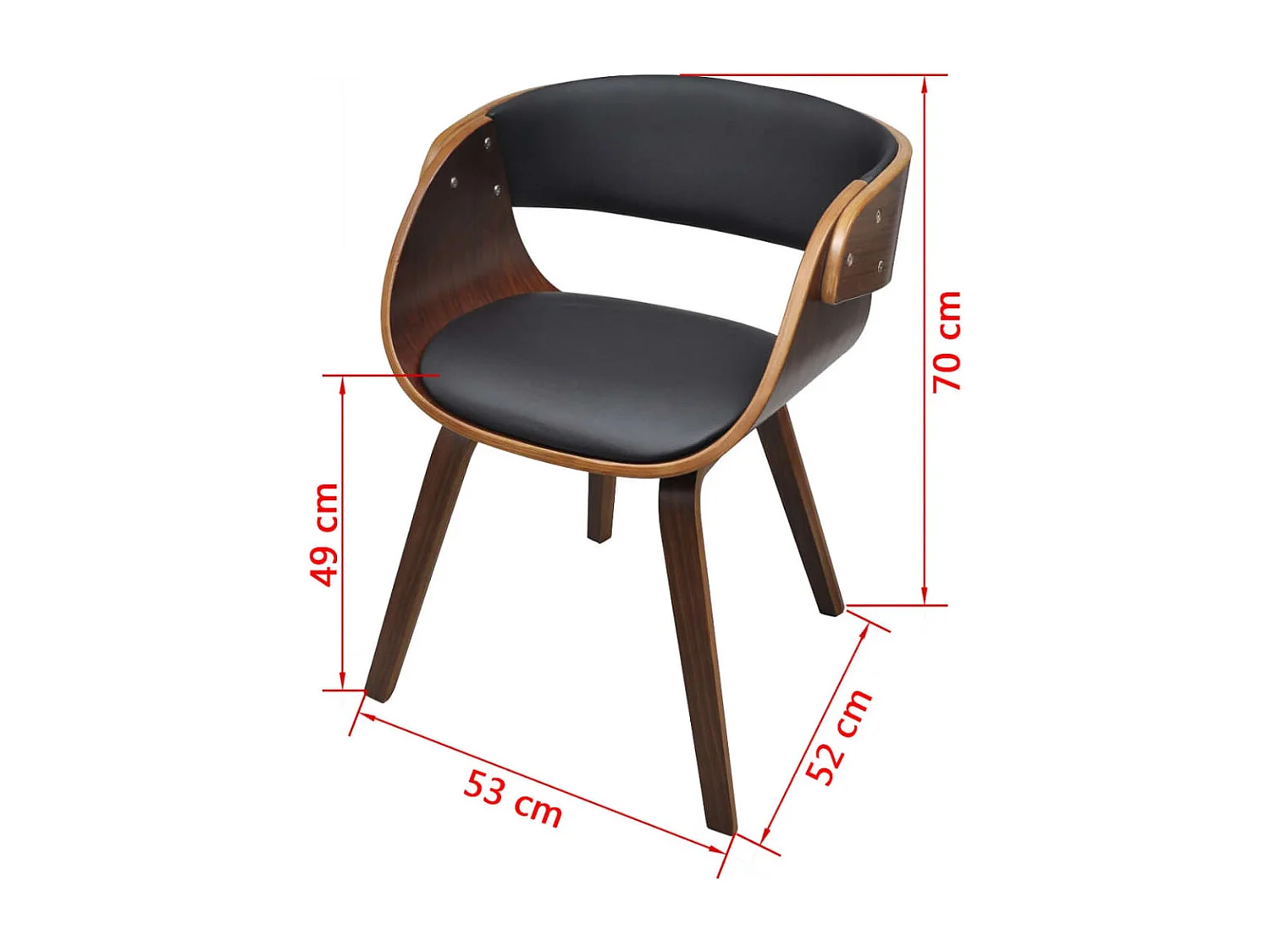 Silla de comedor de madera curvada y cuero sintético ES819365