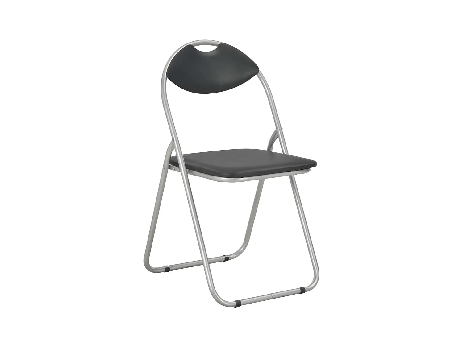 Klappbare 2er-set-Stühle| Esszimmerstühle Schwarz Kunstleder -gkd822643