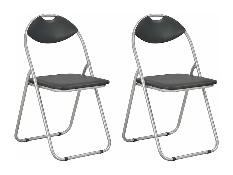 Eetkamerstoelen inklapbaar 2 st kunstleer zwart NL674889