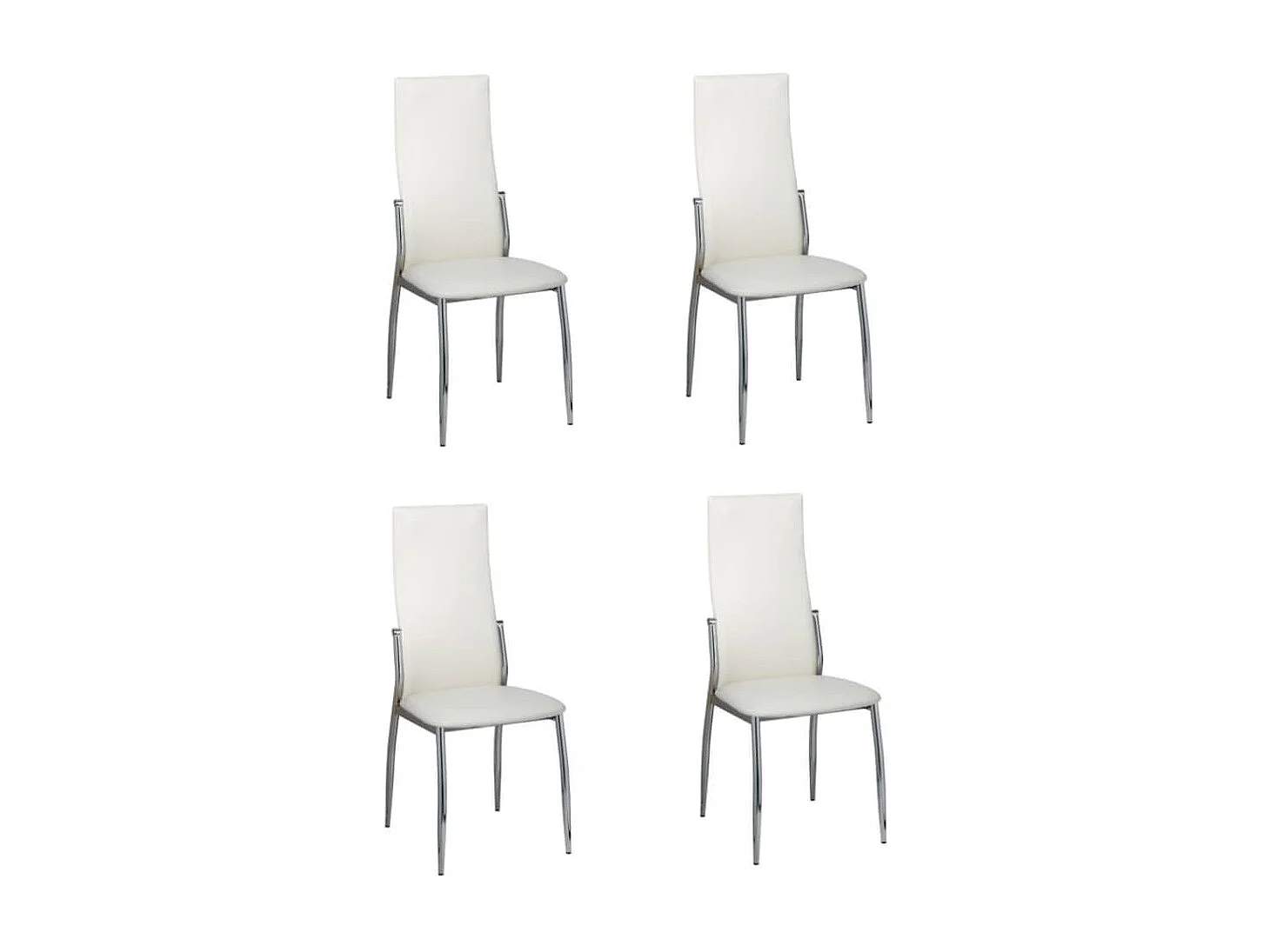 Juego de 4 Sillas de comedor cuero sintético blanco ES277371