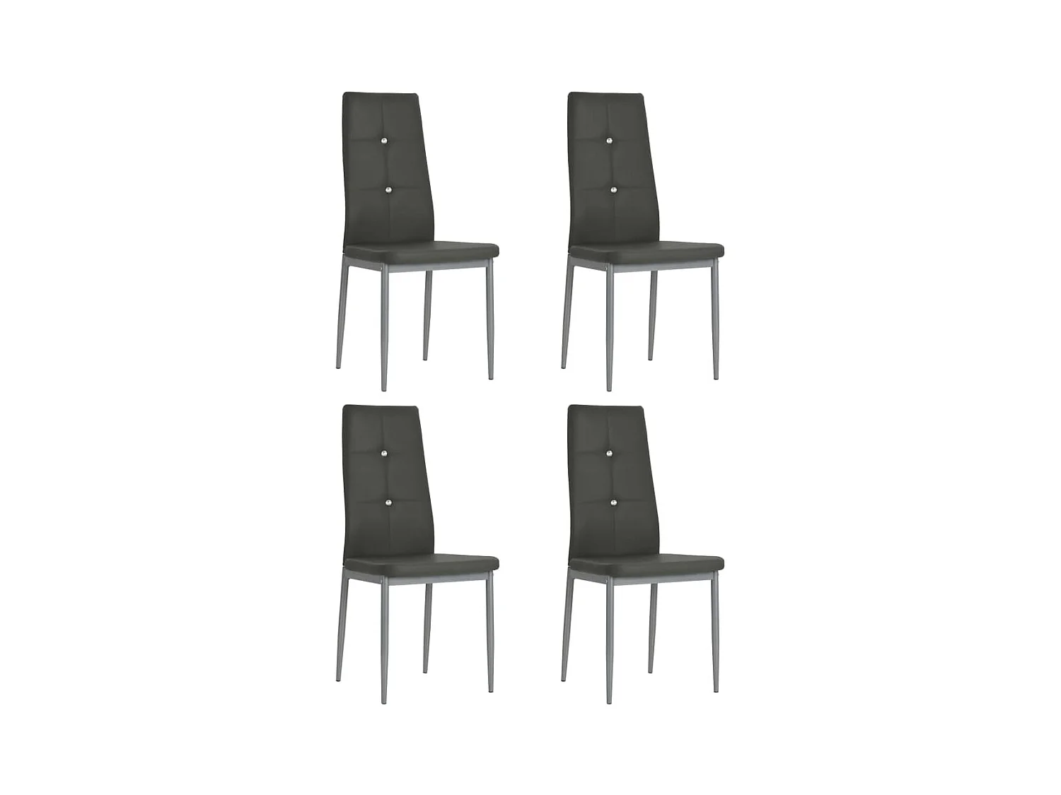 Chaises à manger Lot de 4 gris similicuir REO54400
