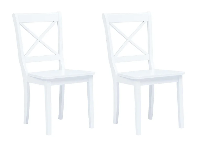 Cadeiras de jantar 2 pcs seringueira maciça branco PT748082