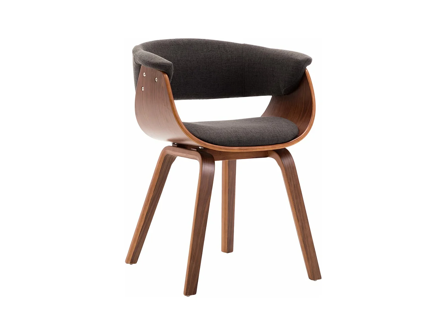Chaise à manger Gris Bois courbé et tissu REO41975