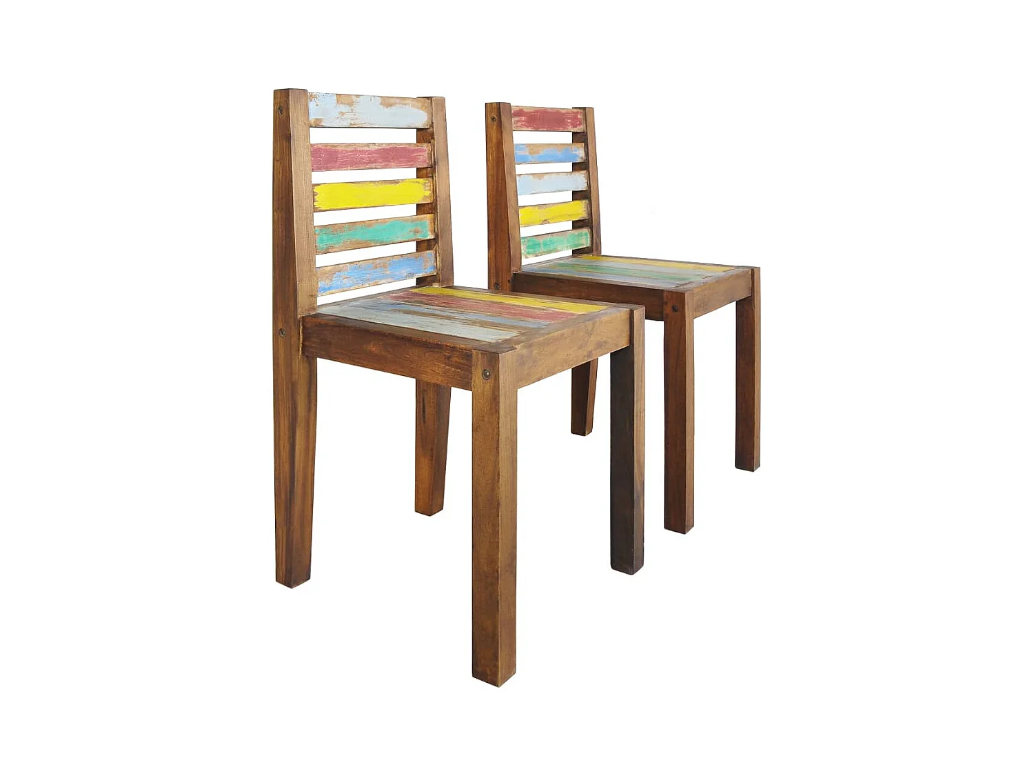 Chaises à manger Lot de 2 bois de récupération solide REO49197