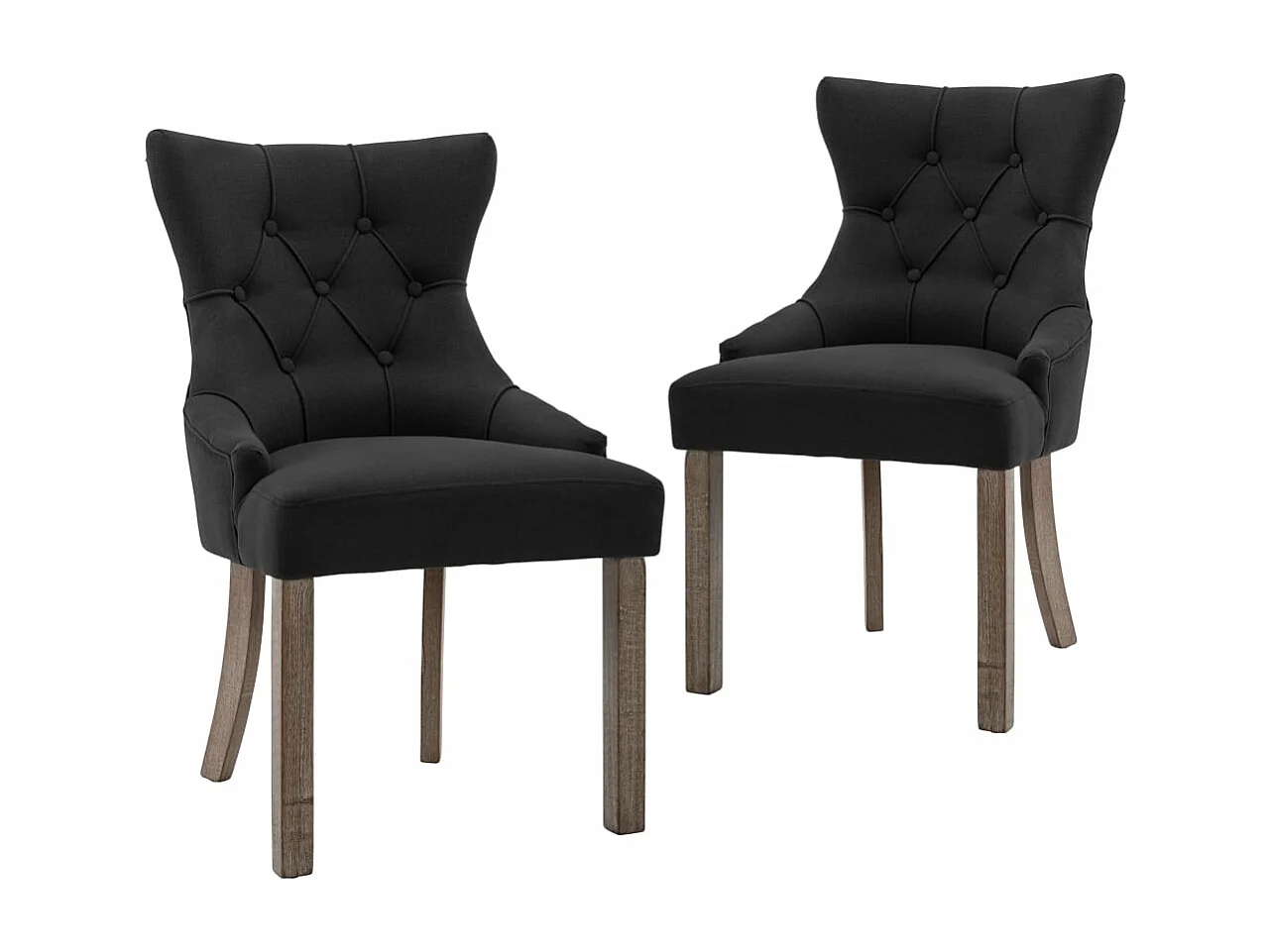 Chaises à manger Lot de 2 noir tissu REO92407
