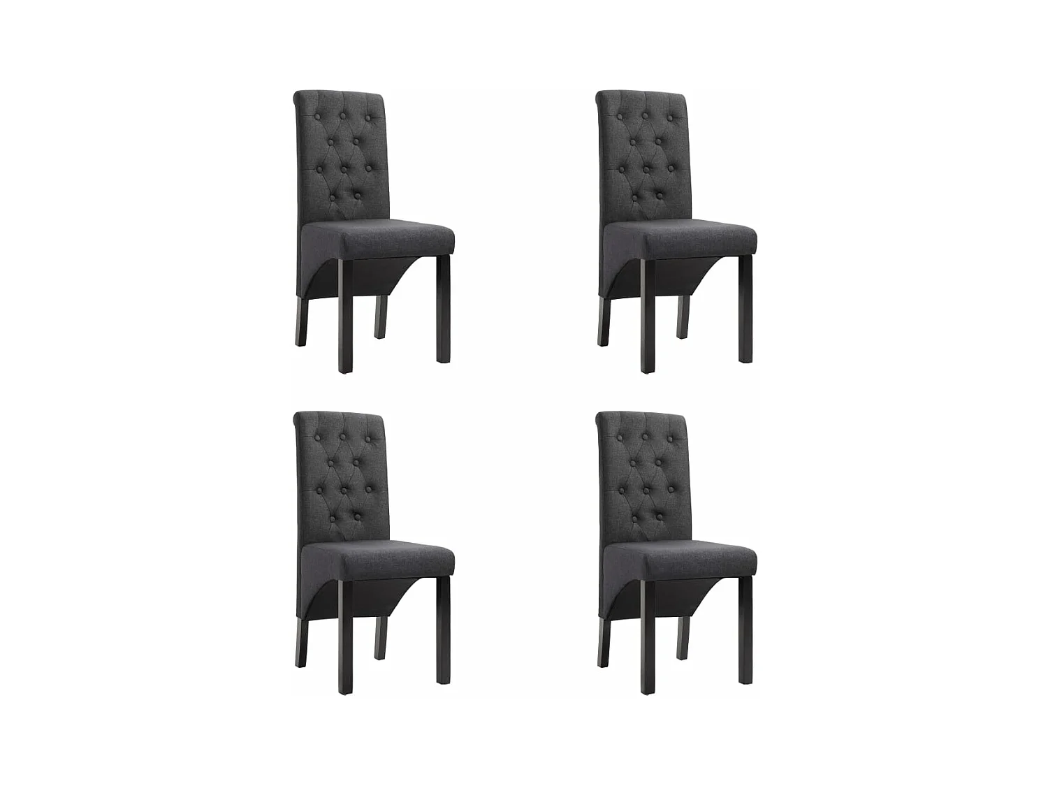 Chaises à manger Lot de 4 gris foncé tissu REO76368