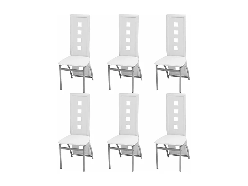 Cadeiras de jantar 6 pcs couro artificial branco PT686559