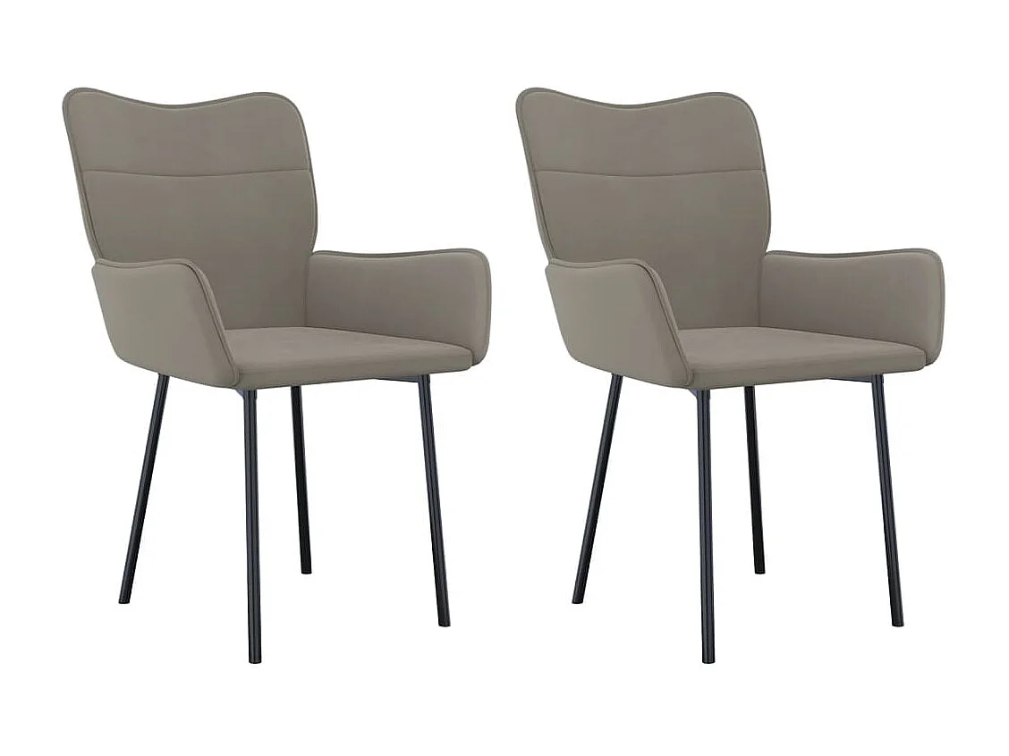 Cadeiras de jantar 2 pcs veludo cinzento-claro PT912899