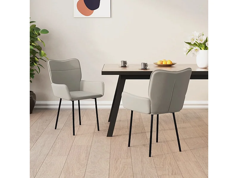 Eetkamerstoelen 2 st fluweel lichtgrijs NL662236