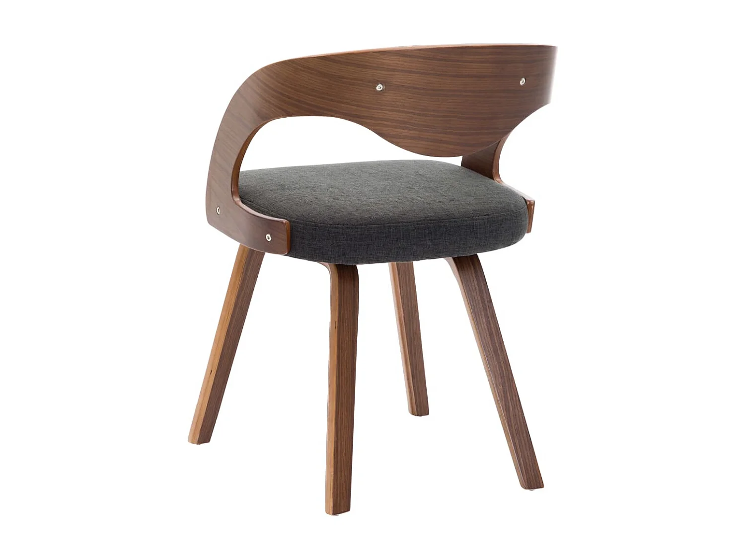 Chaises à manger Lot de 2 gris foncé bois courbé et tissu REO73656