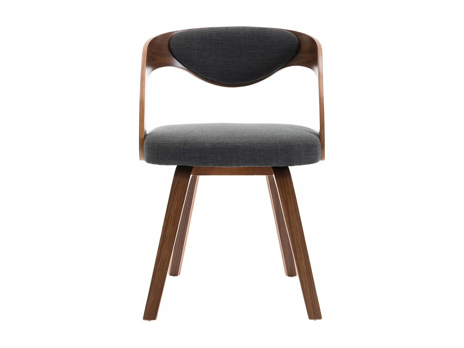 Eetkamerstoelen 2 st gebogen hout en stof donkergrijs NL742111