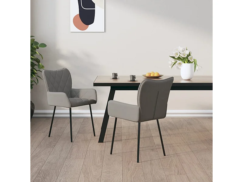 2er-set-Stühle| Esszimmerstühle Hellgrau Stoff -gkd328601