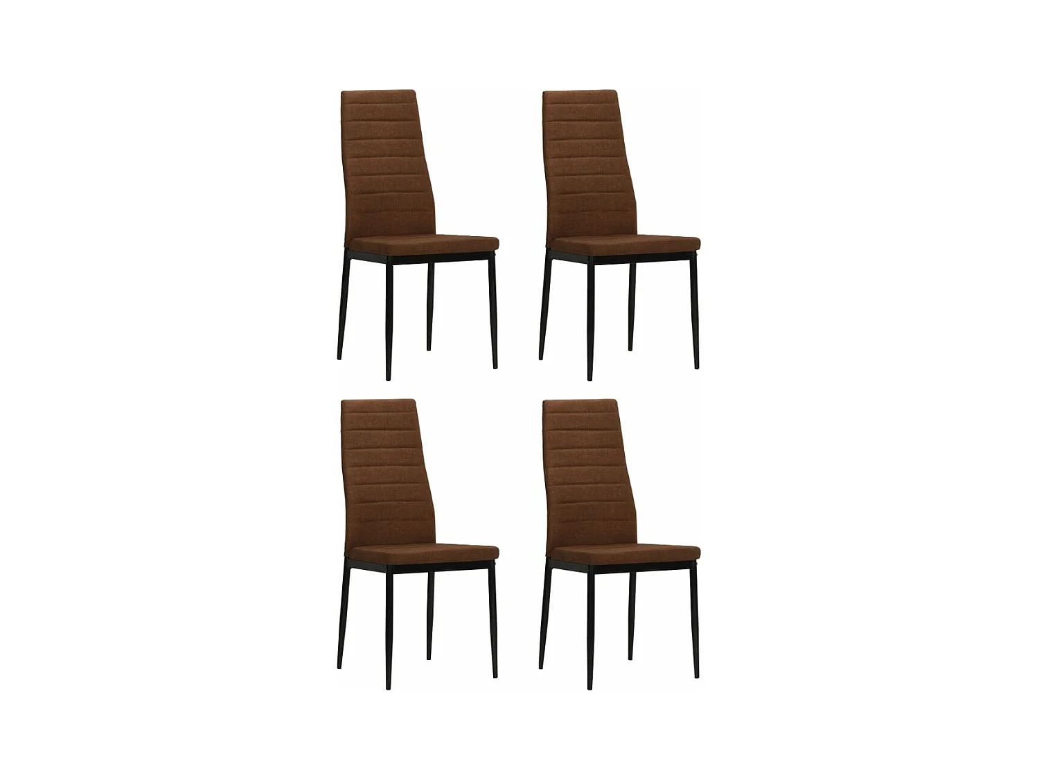 Chaises à manger Lot de 4 marron tissu REO54180