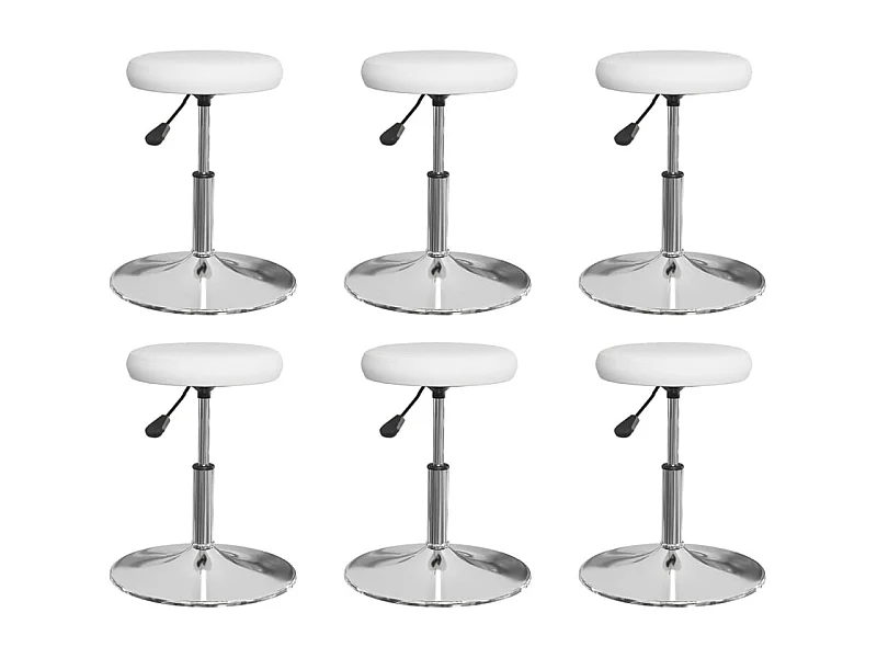 Chaises à manger Lot de 6 blanc similicuir REO67408