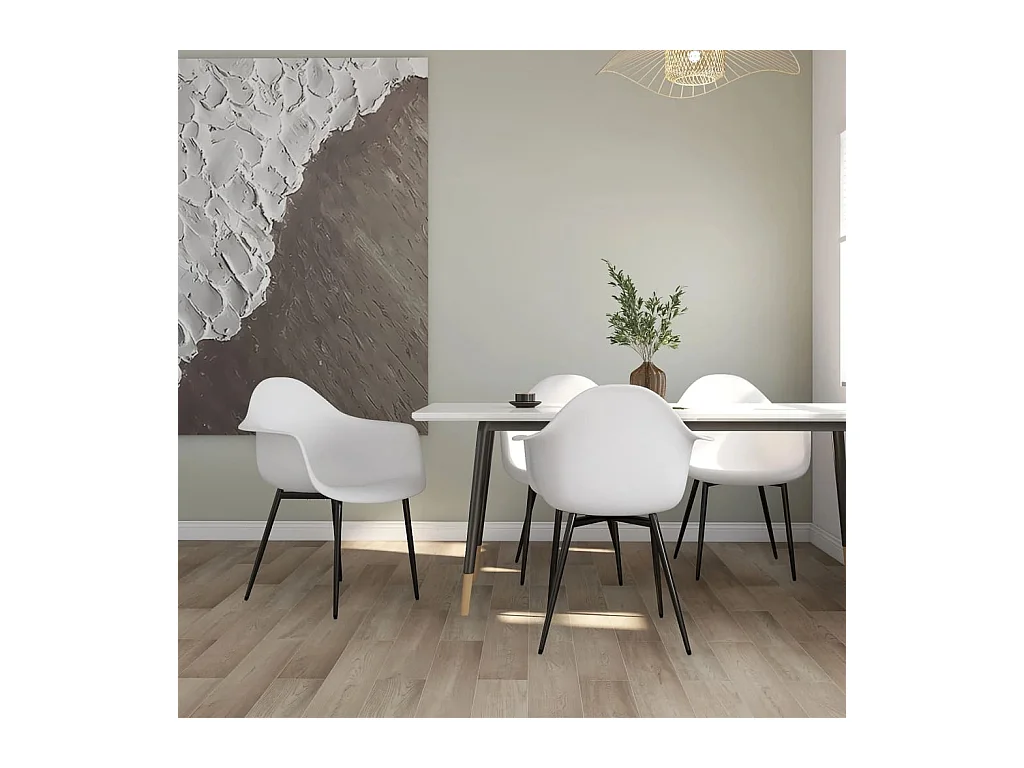 Chaises à manger Lot de 4 blanc PP REO74542