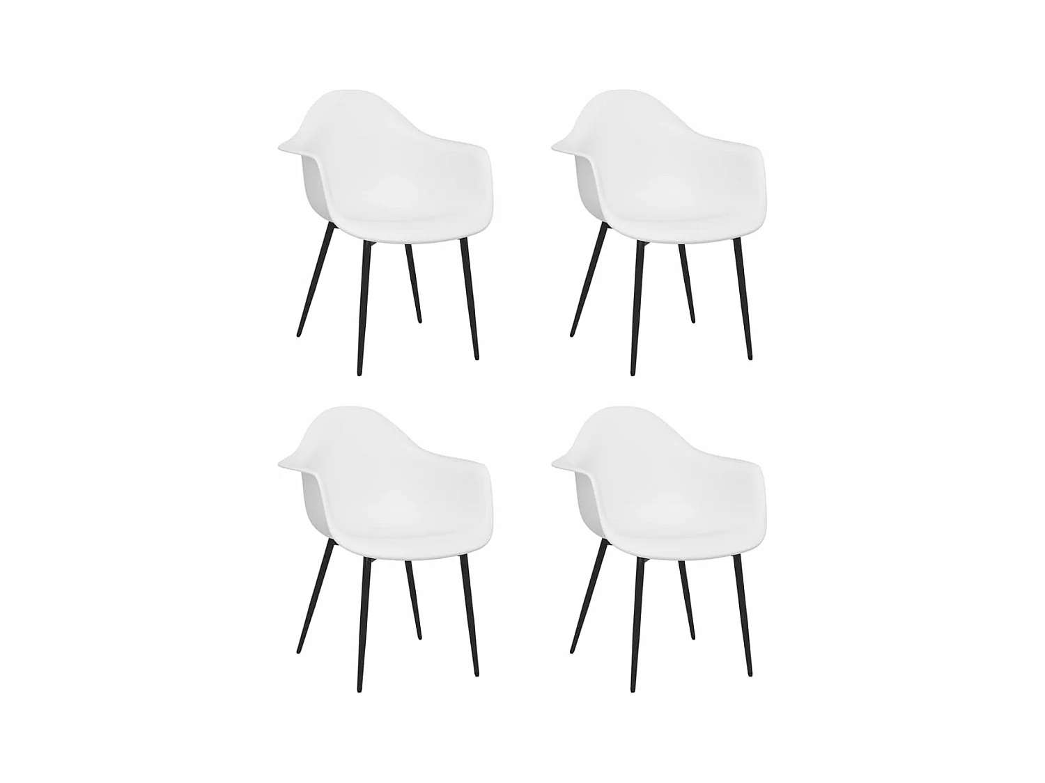 4er-set-Stühle| Esszimmerstühle Weiß PP -gkd617768