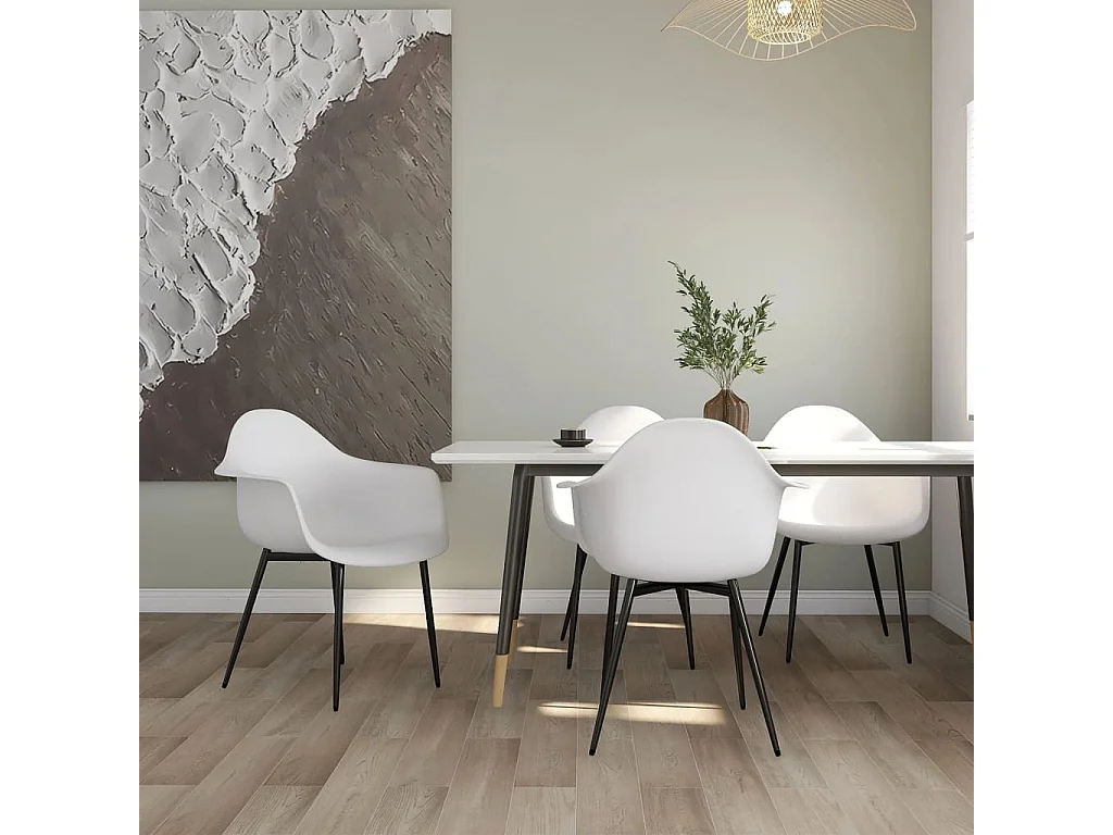 Cadeiras de jantar 4 pcs PP branco PT543631