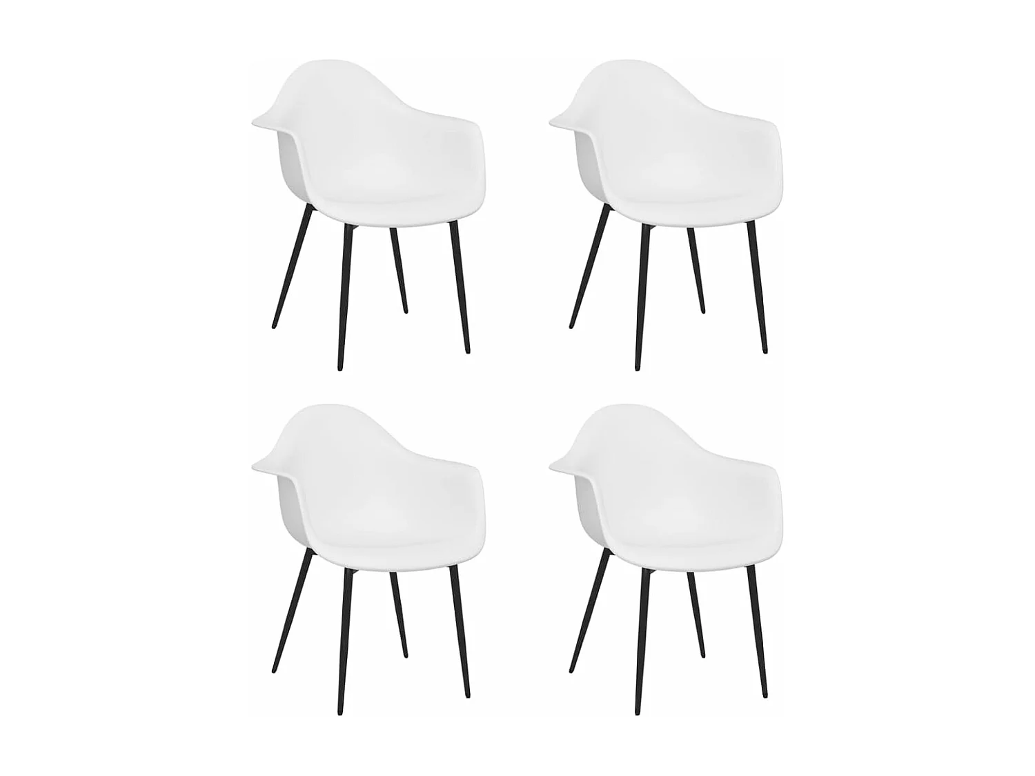 Cadeiras de jantar 4 pcs PP branco PT543631