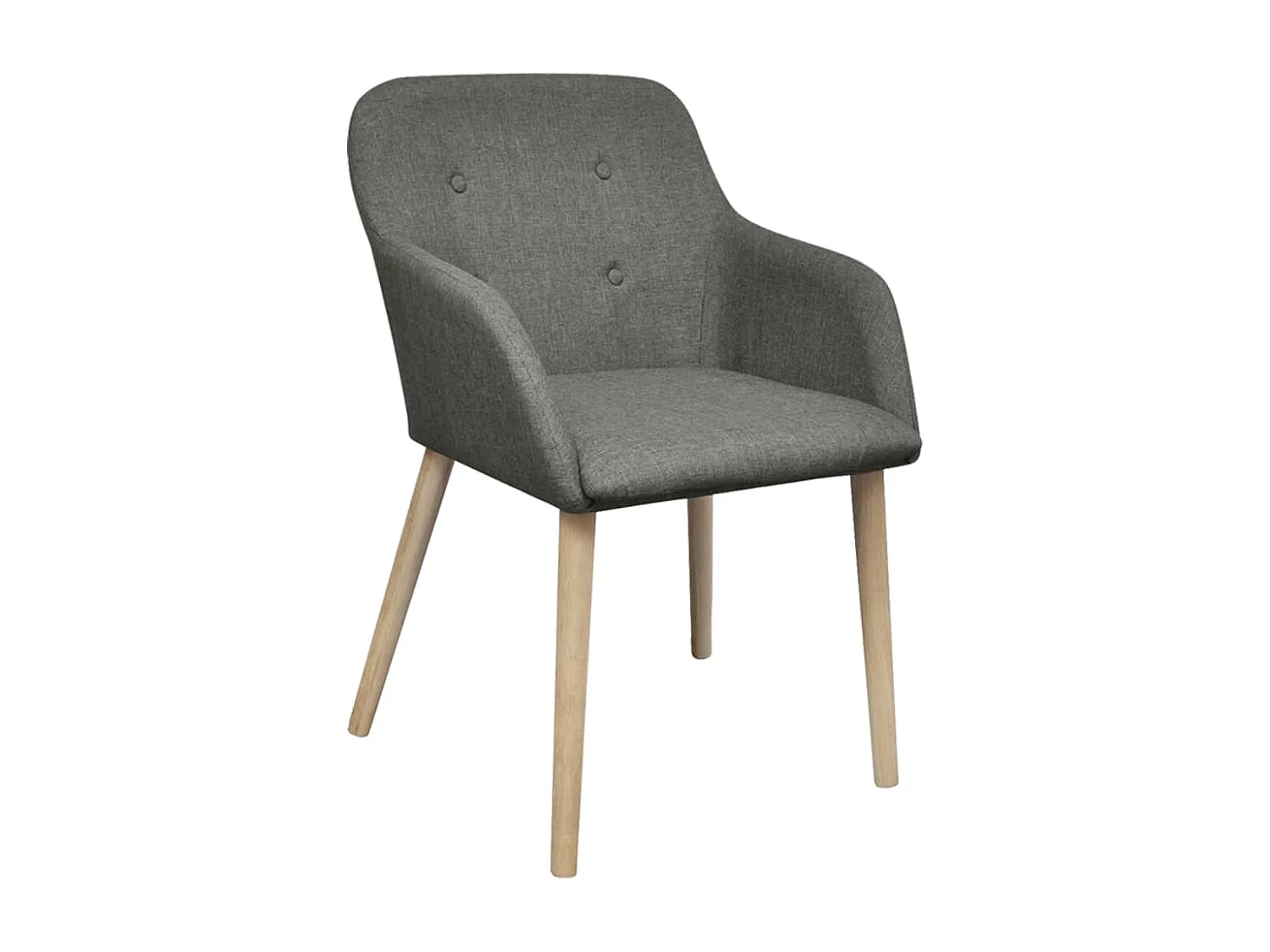 Chaises à manger Lot de 2 gris clair tissu et chêne massif REO92653