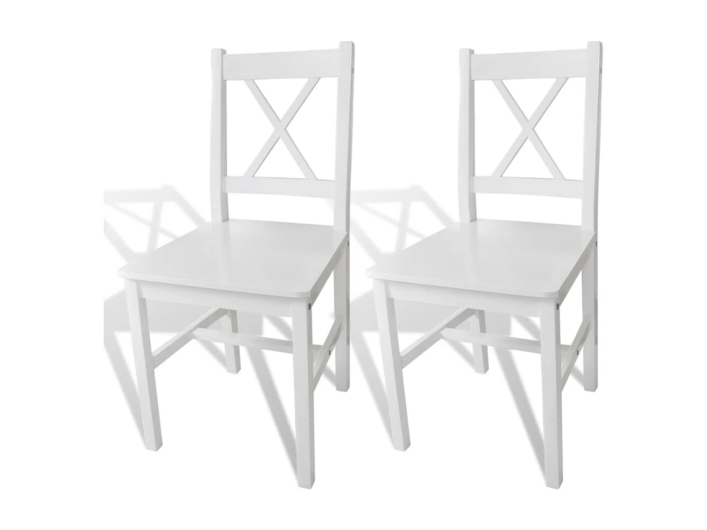Chaises à manger Lot de 2 blanc bois de pin REO87523