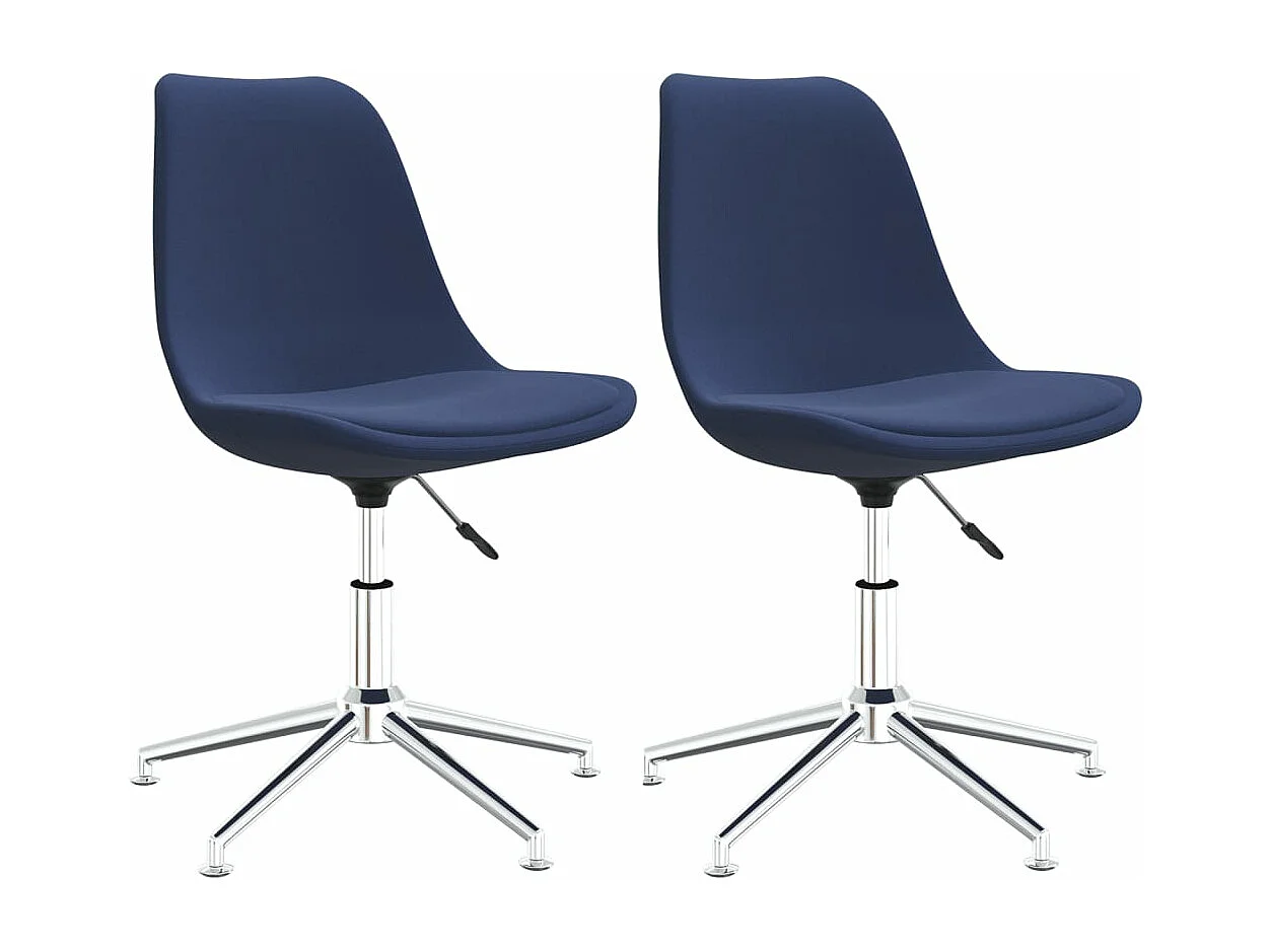 Eetkamerstoelen 2 st draaibaar stof blauw NL138005