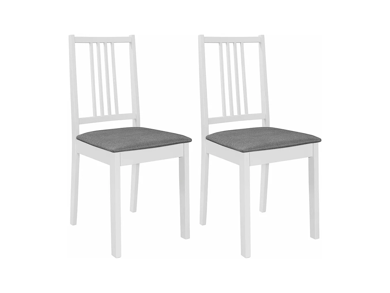 Chaises à manger avec coussins Lot de 2 blanc bois solide REO46256