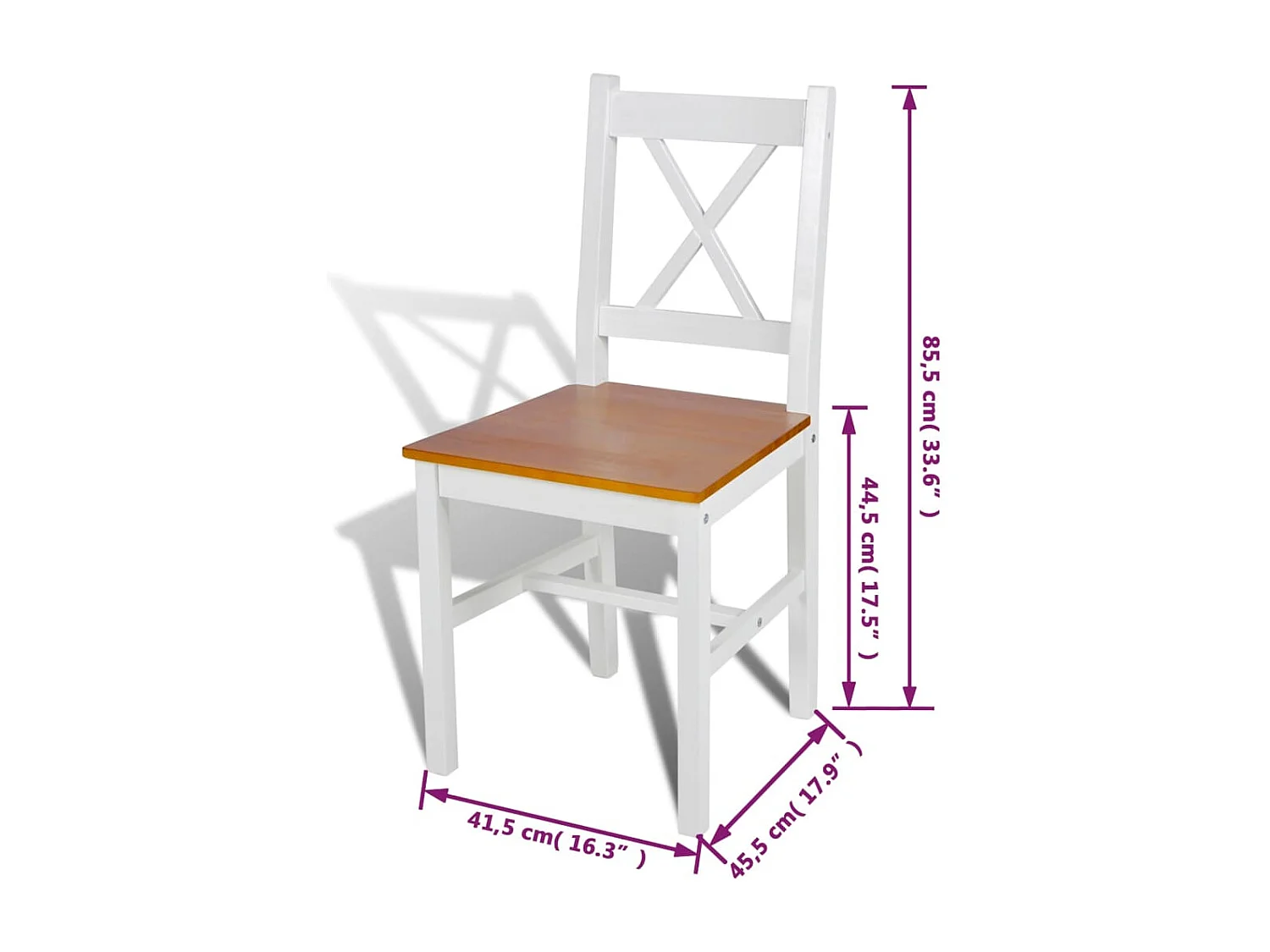 Chaises à manger Lot de 4 blanc bois de pin REO83508