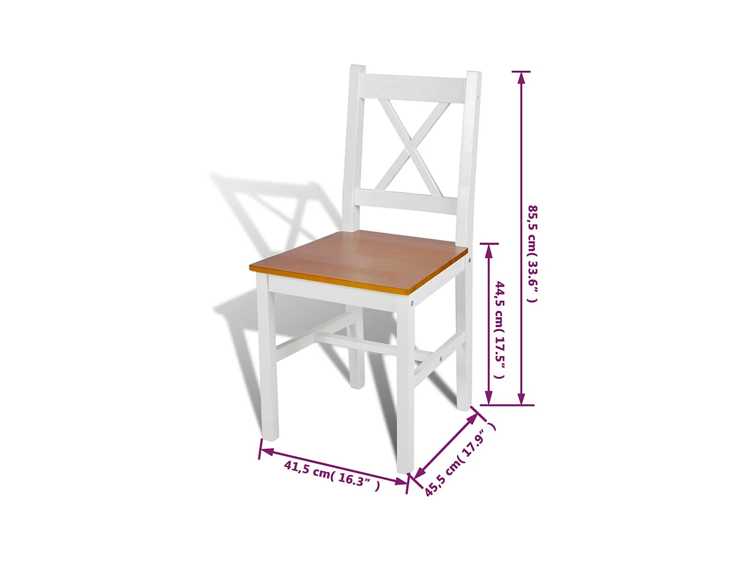 Eetkamerstoelen 4 st grenenhout wit NL340765