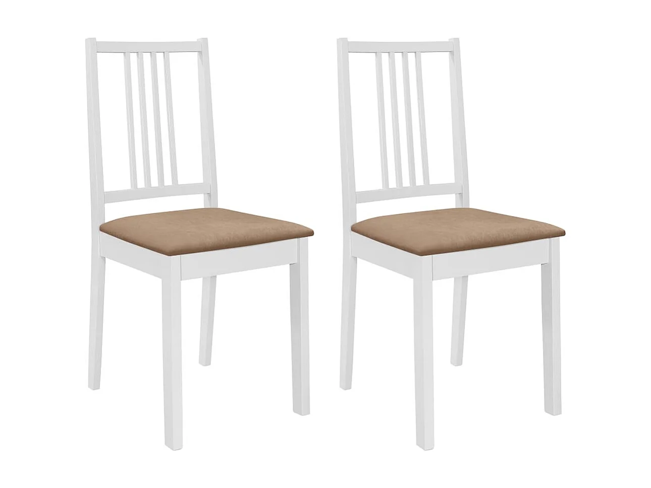 Chaises à manger avec coussins Lot de 2 blanc bois solide REO18112