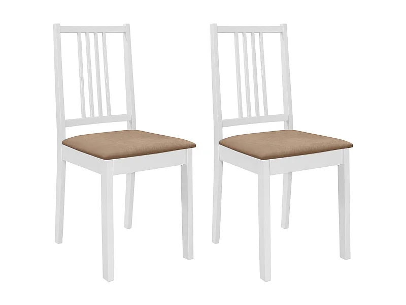 Chaises à manger avec coussins Lot de 2 blanc bois solide REO18112