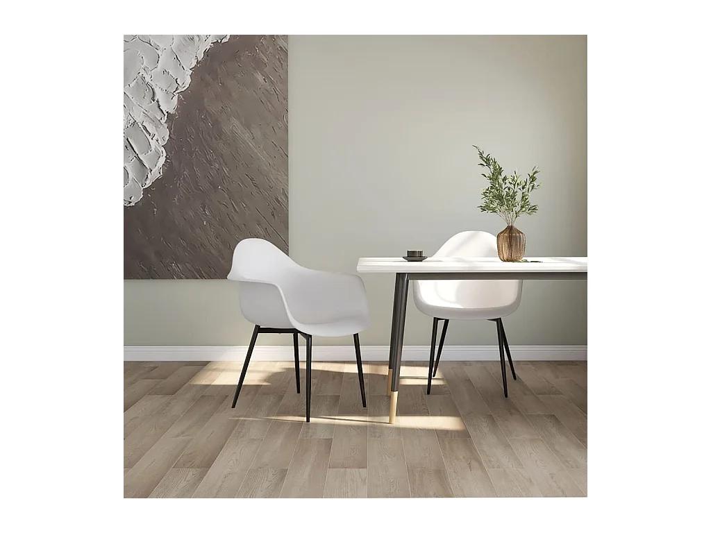 Chaises à manger Lot de 2 blanc PP REO58748
