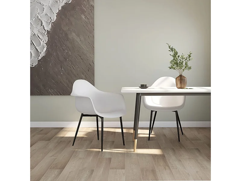 Eetkamerstoelen 2 st PP wit NL213688