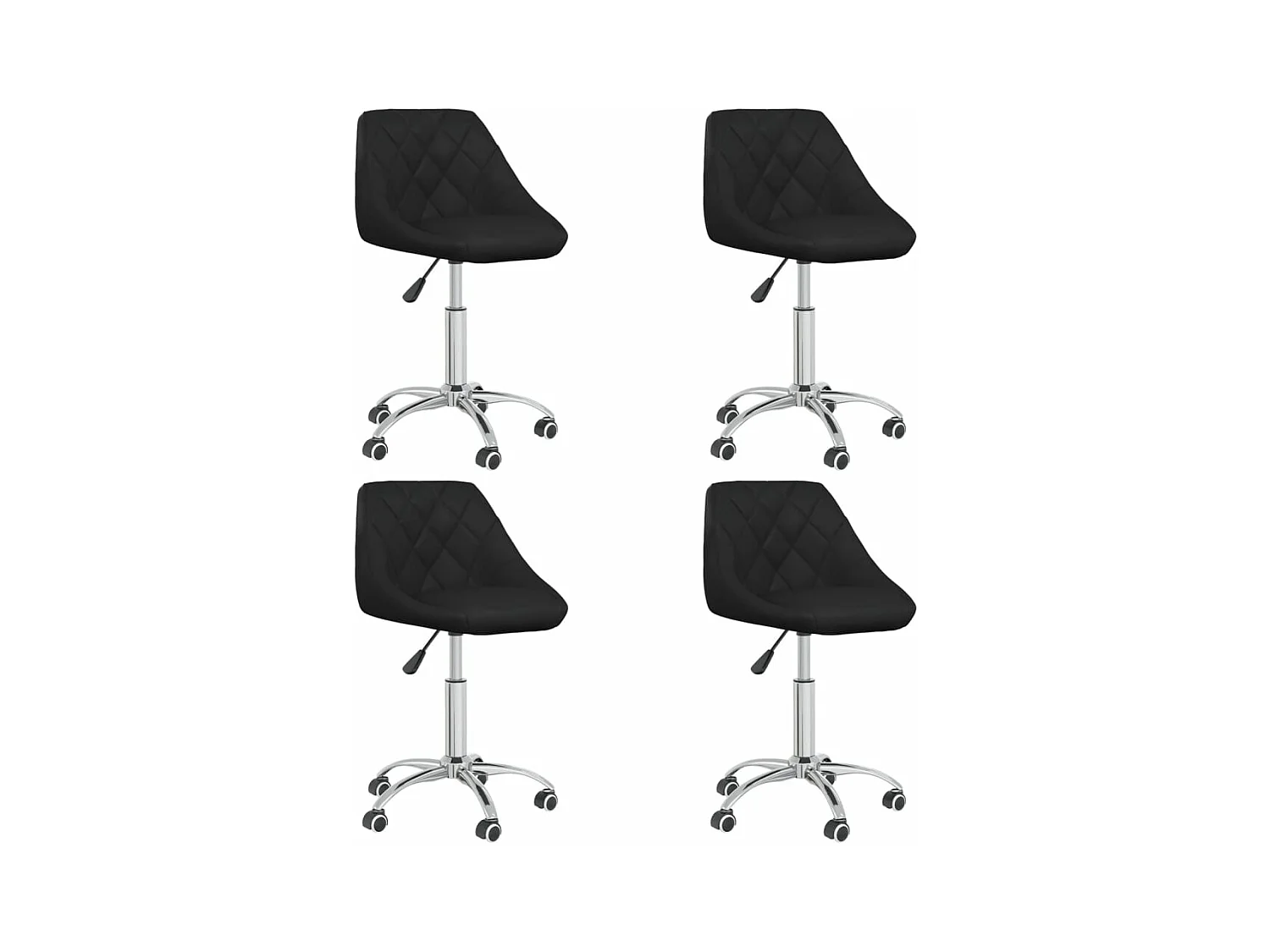 Chaises pivotantes à manger Lot de 4 noir similicuir REO71780