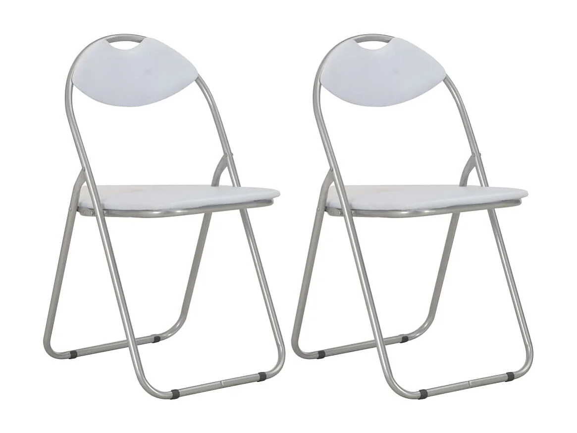 Chaises pliantes à manger Lot de 2 blanc similicuir REO32818
