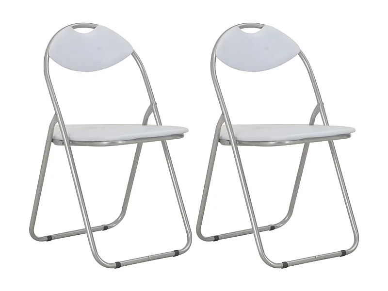 Chaises pliantes à manger Lot de 2 blanc similicuir REO32818