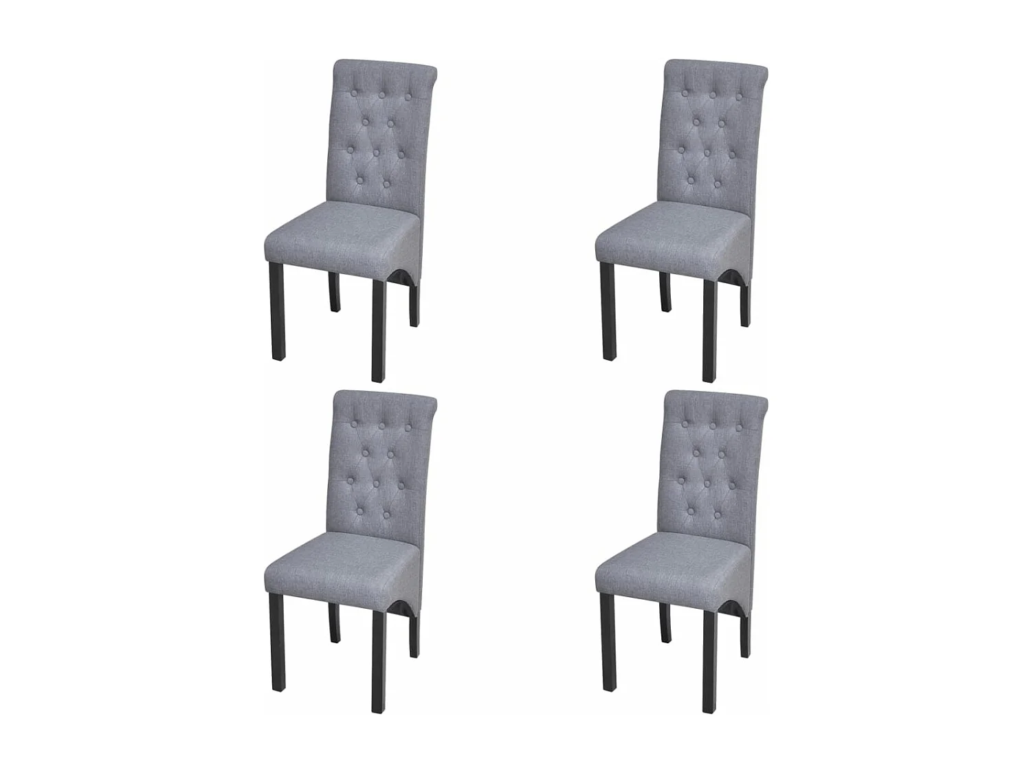 4er-set-Stühle| Esszimmerstühle Hellgrau Stoff -gkd211584