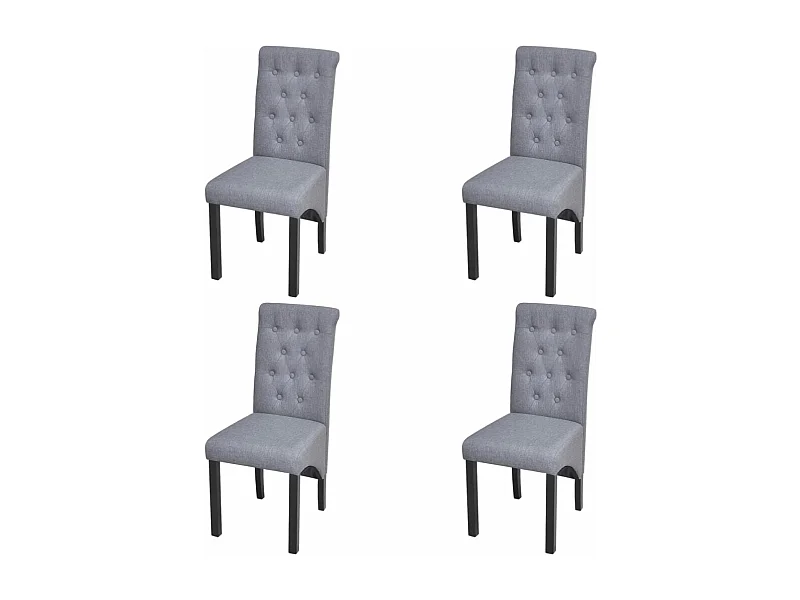 4er-set-Stühle| Esszimmerstühle Hellgrau Stoff -gkd211584