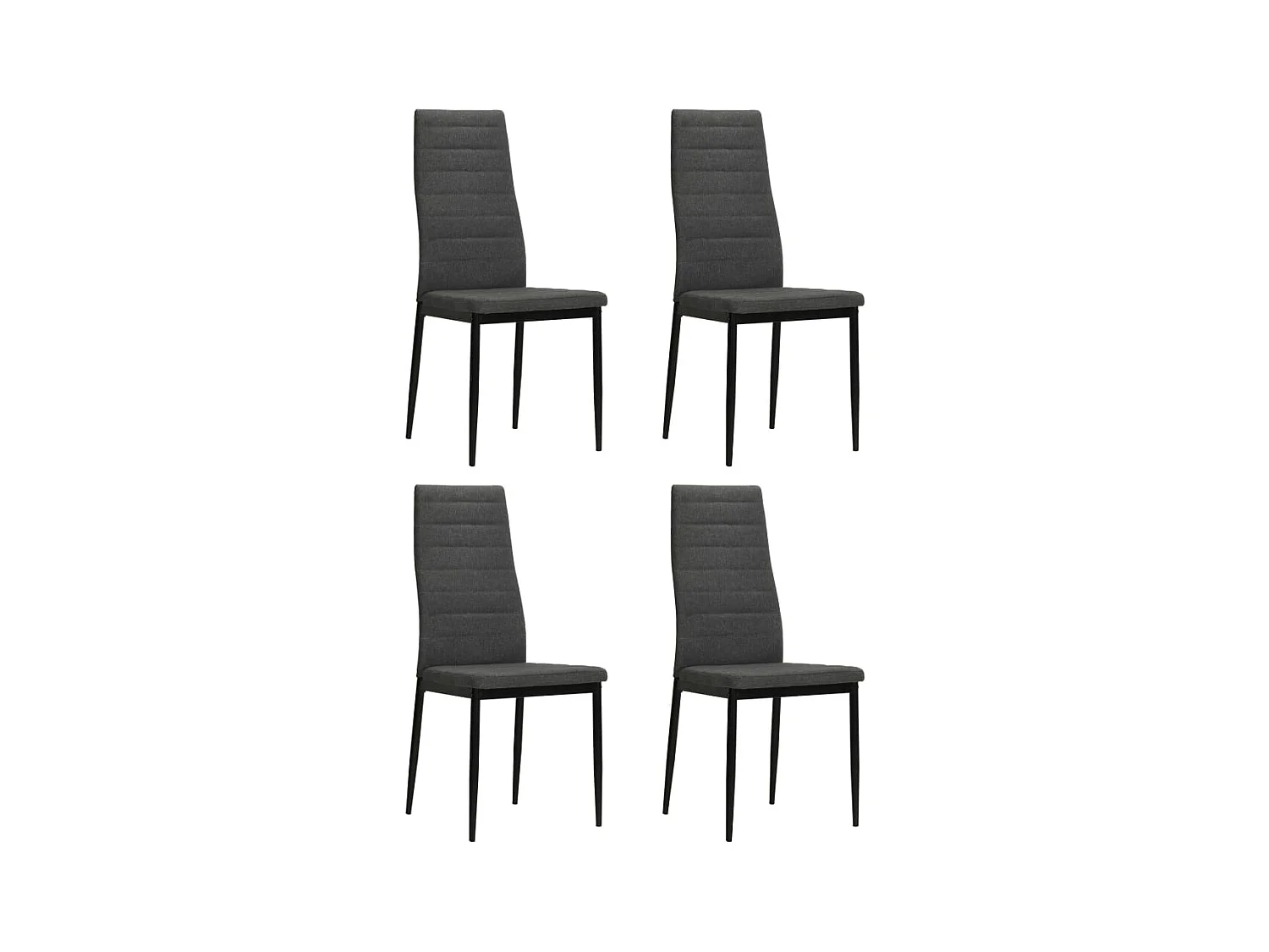 Chaises à manger Lot de 4 gris foncé tissu REO32838