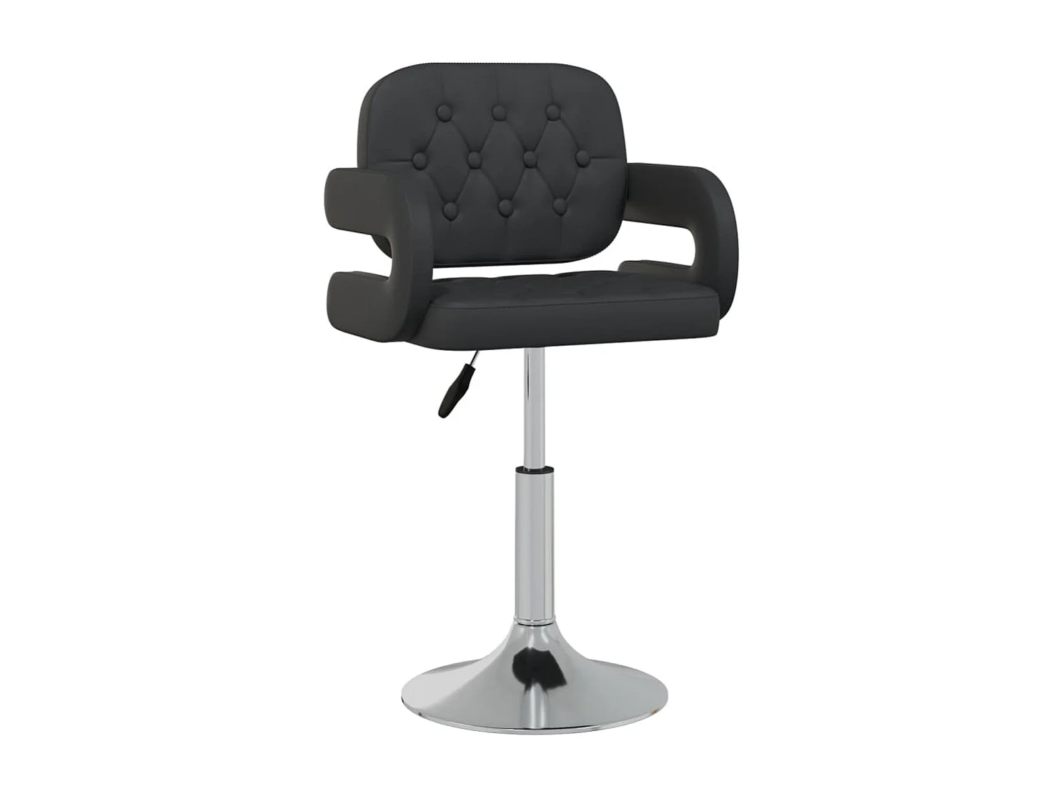 Chaises pivotantes à manger Lot de 4 noir similicuir REO18201